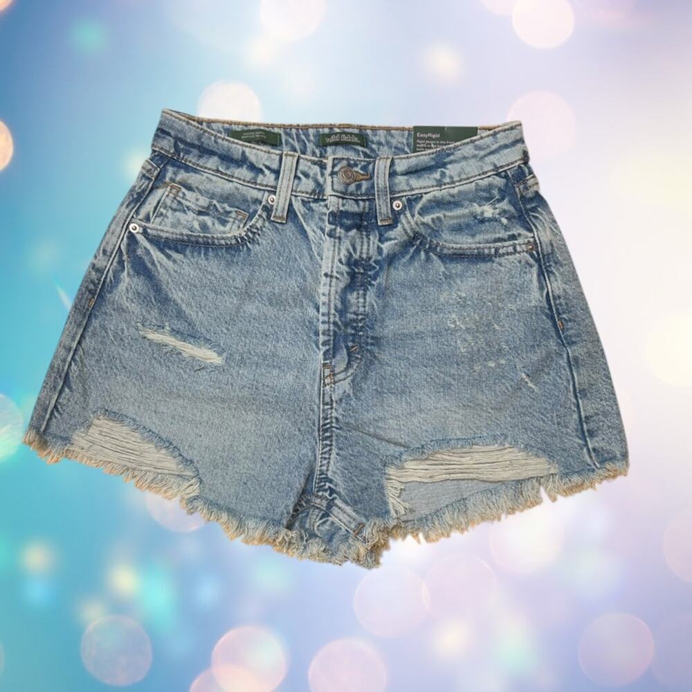 Wild Fable Light Wash Denim Cutoff Shorts High Rise Frayed Hem Size 2 NWT